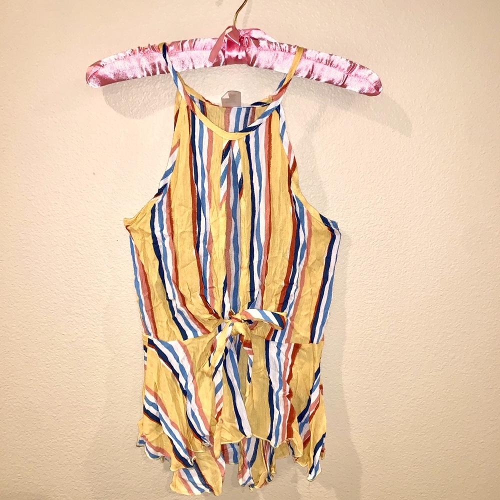 January 7 Striped Front-Tie Top